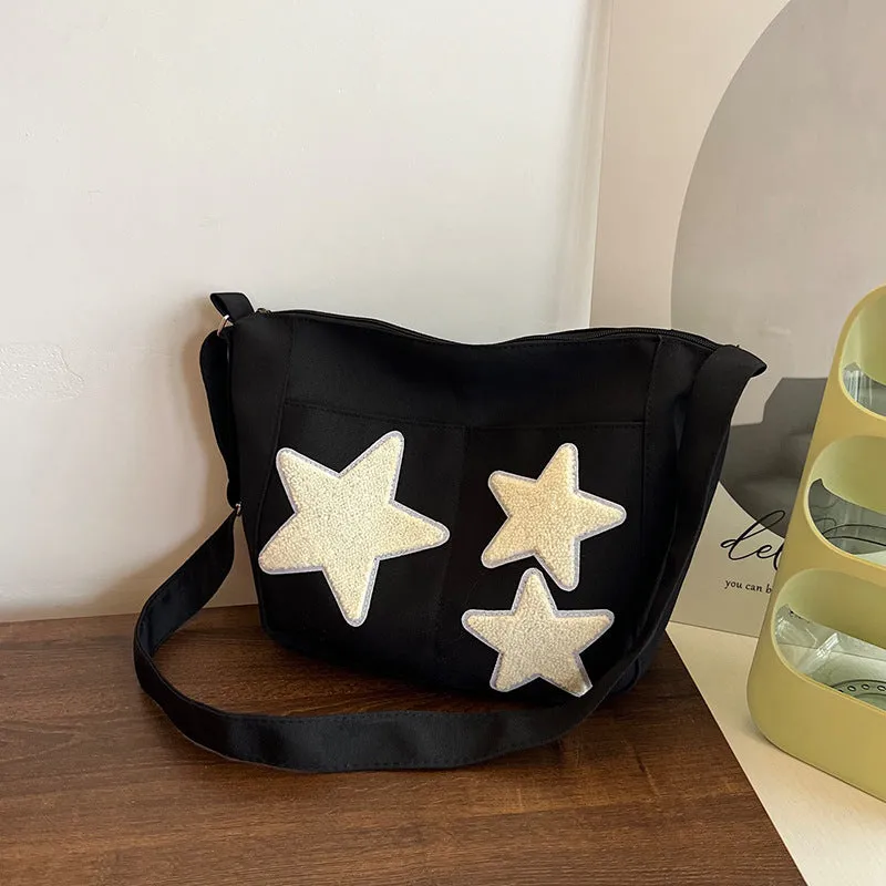 Capacity Canvas Korean Style Fashion Pentagram Crossbody Bags