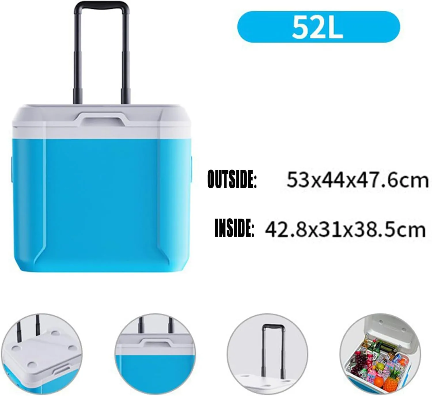 Car Camping Coolers for AMC Ambassador/AMX/Concord/Eagle/Gremlin/Hornet/Javelin, Leak Proof Cooler, Portable Lightweight Ice Chest Box, Compartments Waterproof Insulated Bag