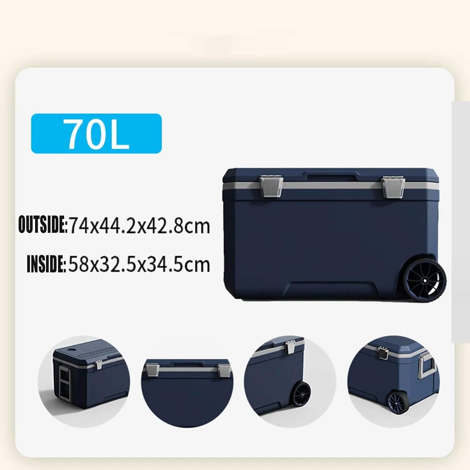 Car Camping Coolers for Aston Martin Vanquish/Vantage/Cygnet/DB11/Rapide, Waterproof Portable Cooler, Leak Proof Picnic Insulated Bag, Ultra-Light Premium Ice Chest Box,C-Blue-70L