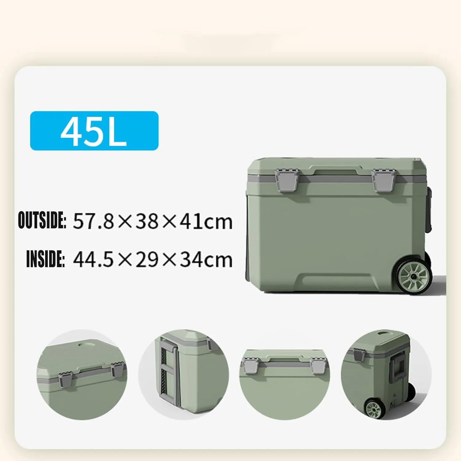 Car Camping Coolers for Benz GLA 2015-2020, Waterproof Portable Cooler, Leak Proof Picnic Insulated Bag, Ultra-Light Premium Ice Chest Box,A-Green-45L