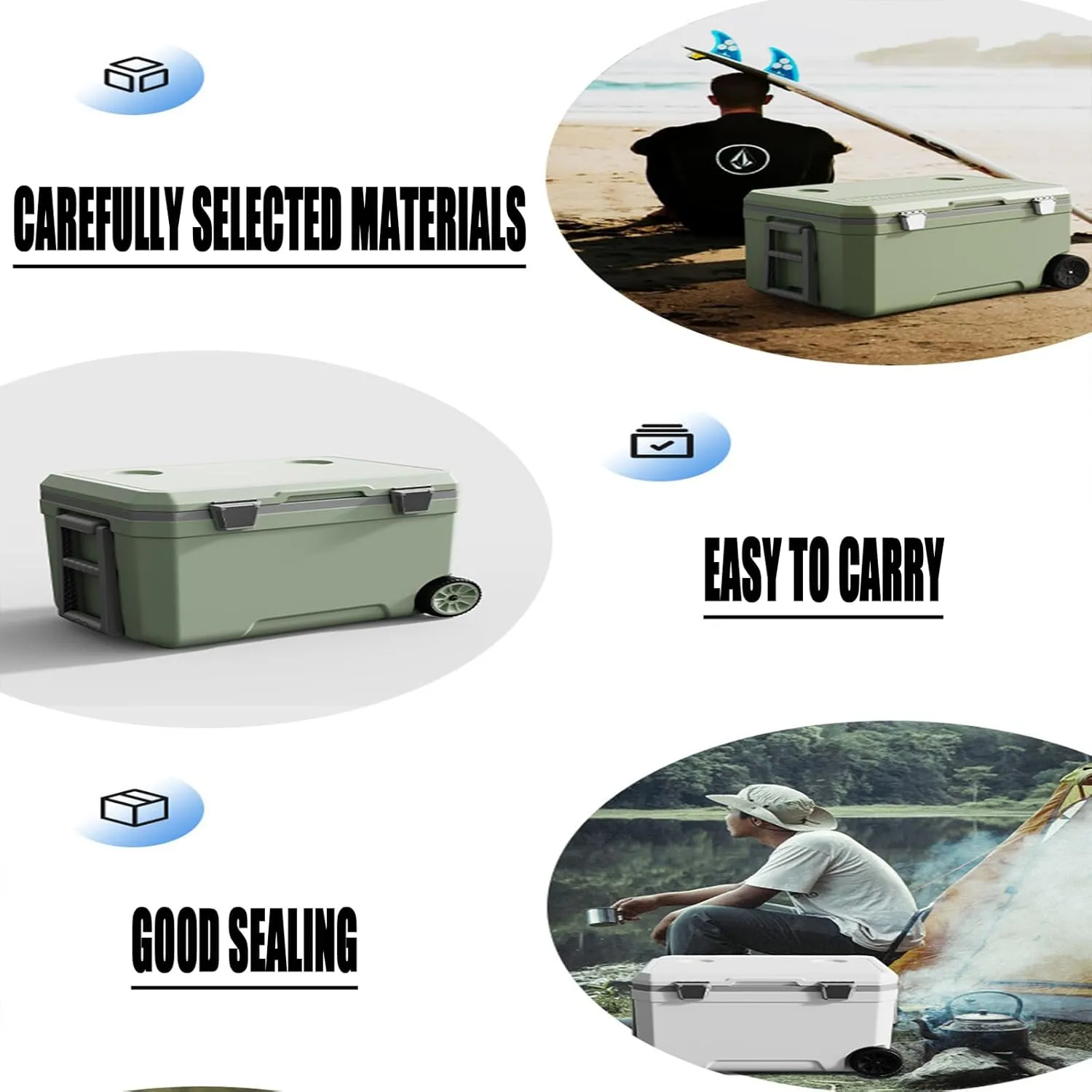 Car Camping Coolers for Chrysler Sebring/Stratus/Valiant/Windsor/Town/Country MPV, Waterproof Portable Cooler, Leak Proof Picnic Insulated Bag, Ultra-Light Premium Ice Chest Box,C-Blue-45L