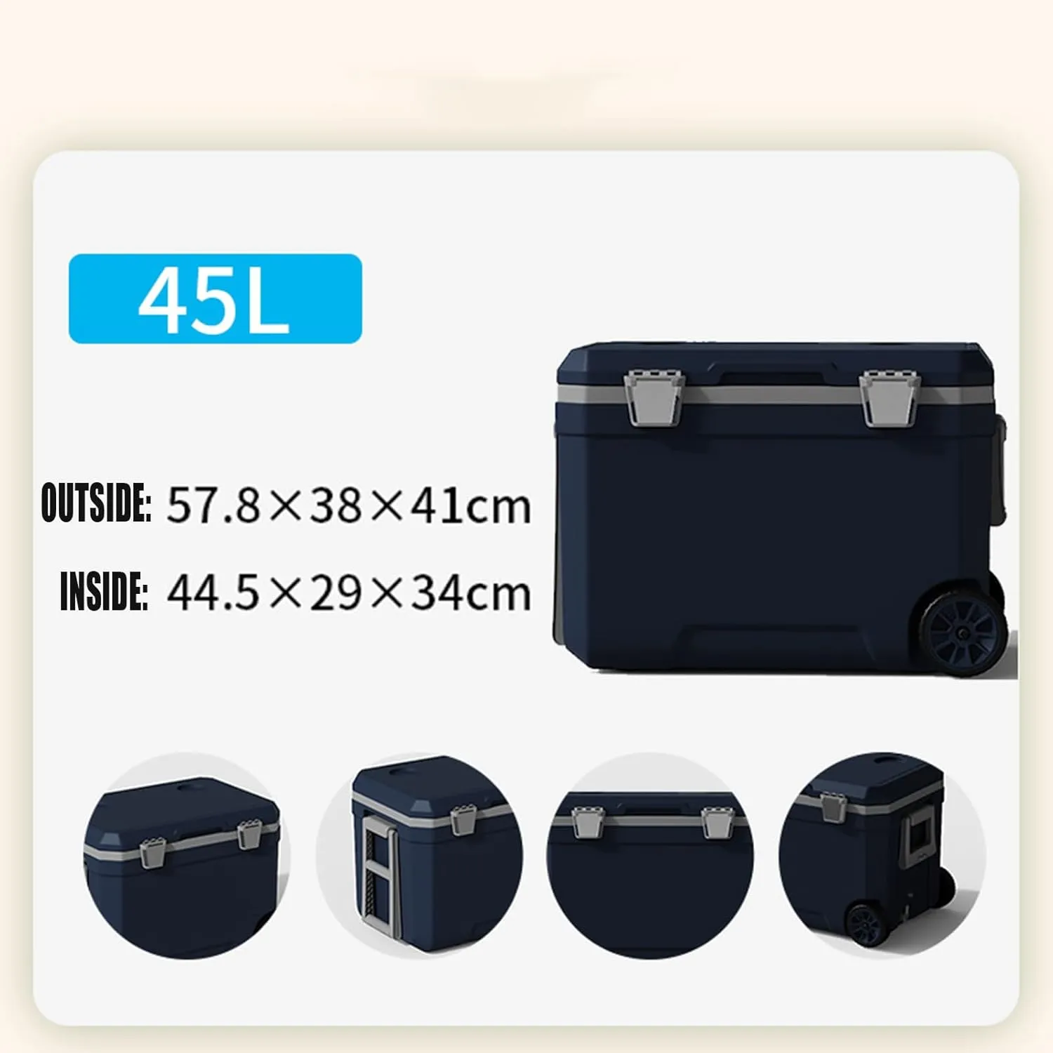 Car Camping Coolers for Chrysler Sebring/Stratus/Valiant/Windsor/Town/Country MPV, Waterproof Portable Cooler, Leak Proof Picnic Insulated Bag, Ultra-Light Premium Ice Chest Box,C-Blue-45L