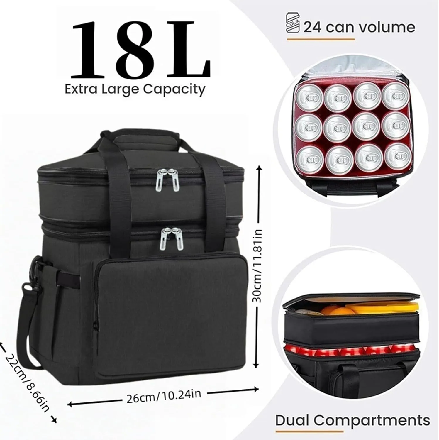 Car Camping Coolers for Dodge Scat Pack/Challenger, Leak Proof Cooler, Portable Lightweight Ice Chest Box, Compartments Waterproof Insulated Bag