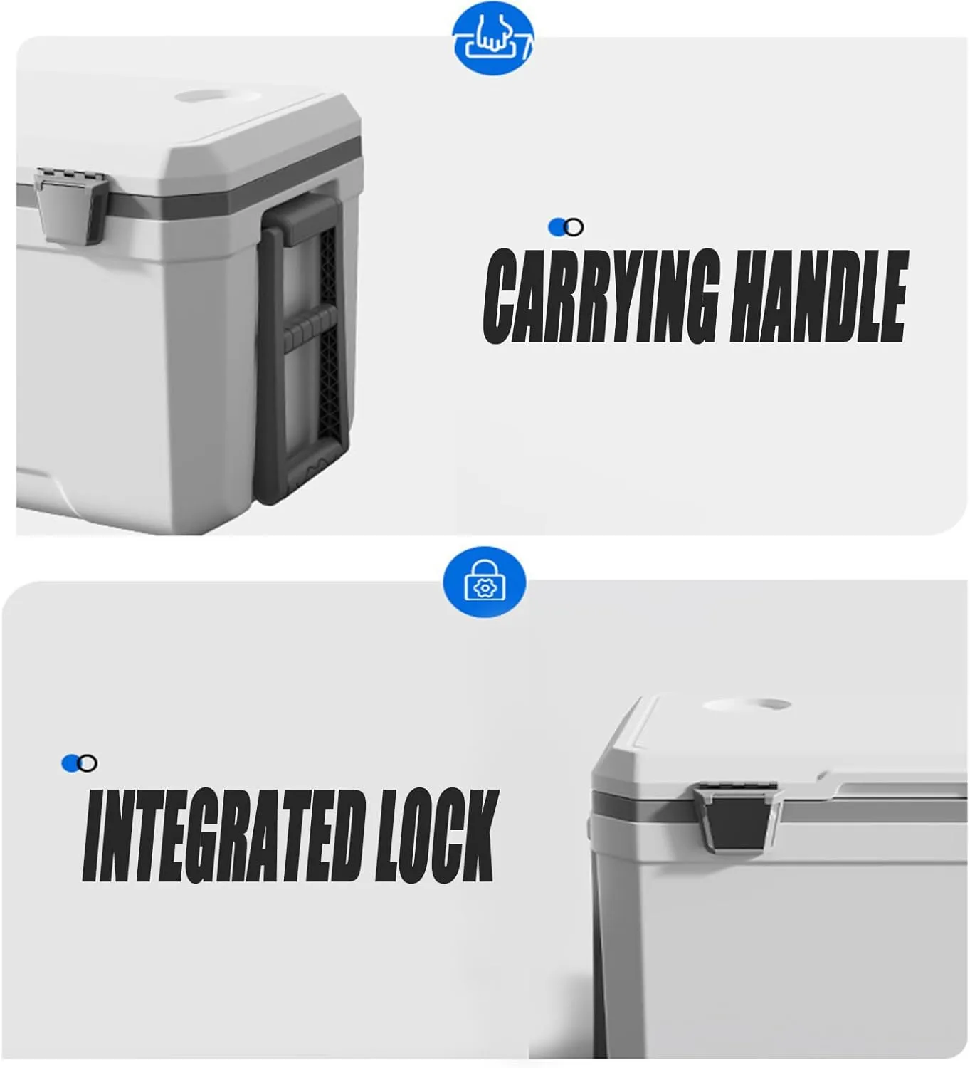 Car Camping Coolers for Lincoln Mark/MKT/MKX/Premiere/Town Car, Waterproof Portable Cooler, Leak Proof Picnic Insulated Bag, Ultra-Light Premium Ice Chest Box,B-White-45L