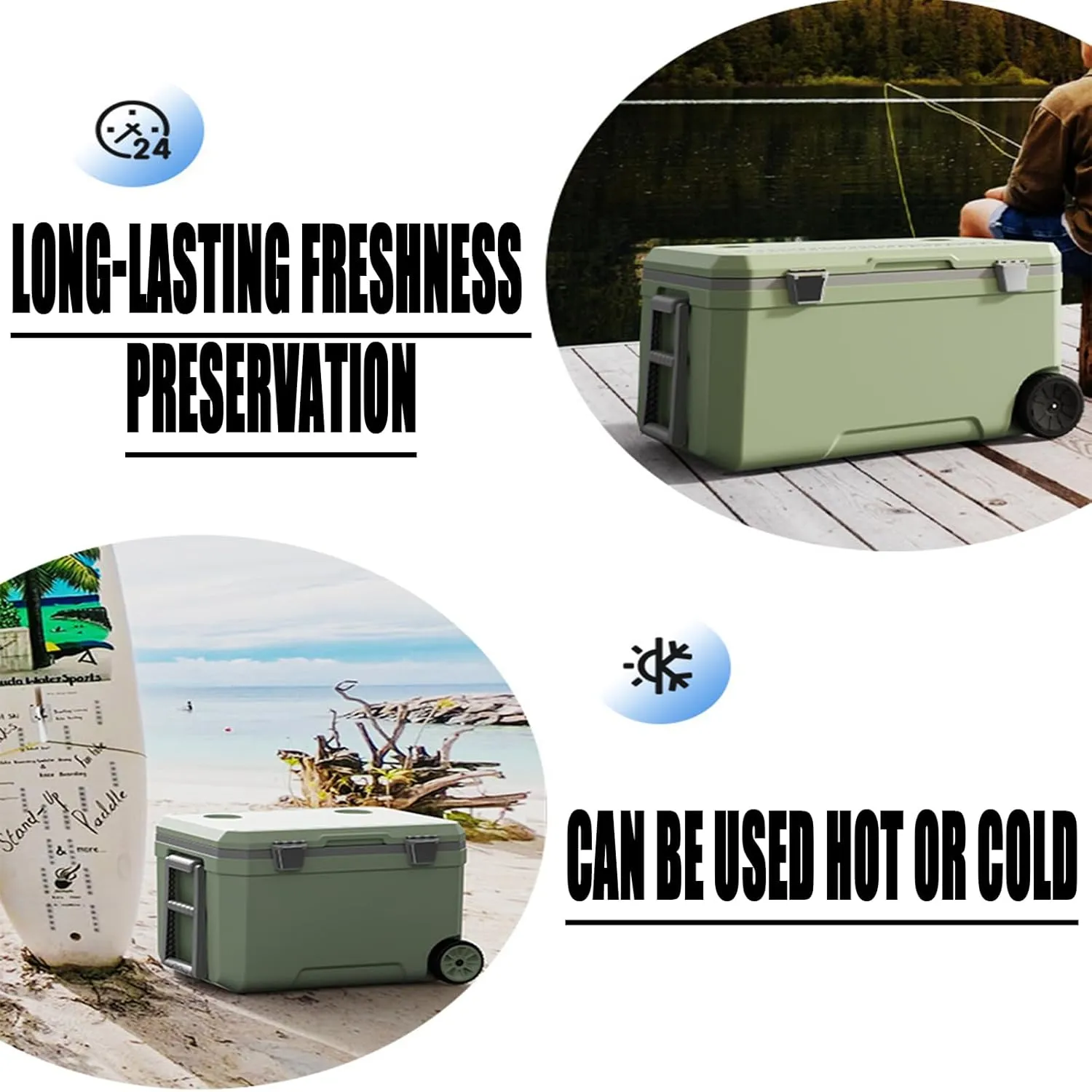 Car Camping Coolers for Lincoln Mark/MKT/MKX/Premiere/Town Car, Waterproof Portable Cooler, Leak Proof Picnic Insulated Bag, Ultra-Light Premium Ice Chest Box,B-White-45L