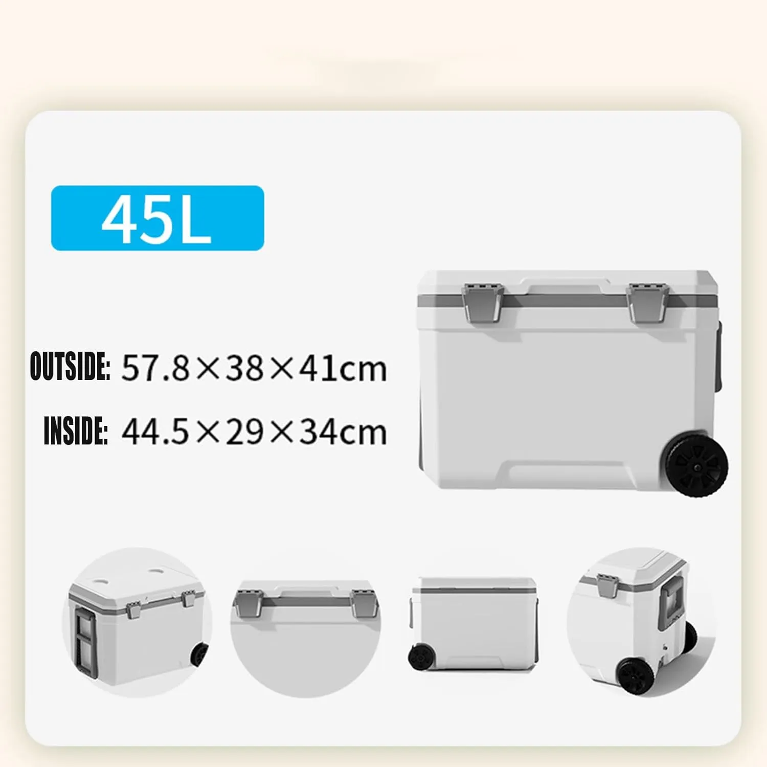 Car Camping Coolers for Lincoln Mark/MKT/MKX/Premiere/Town Car, Waterproof Portable Cooler, Leak Proof Picnic Insulated Bag, Ultra-Light Premium Ice Chest Box,B-White-45L