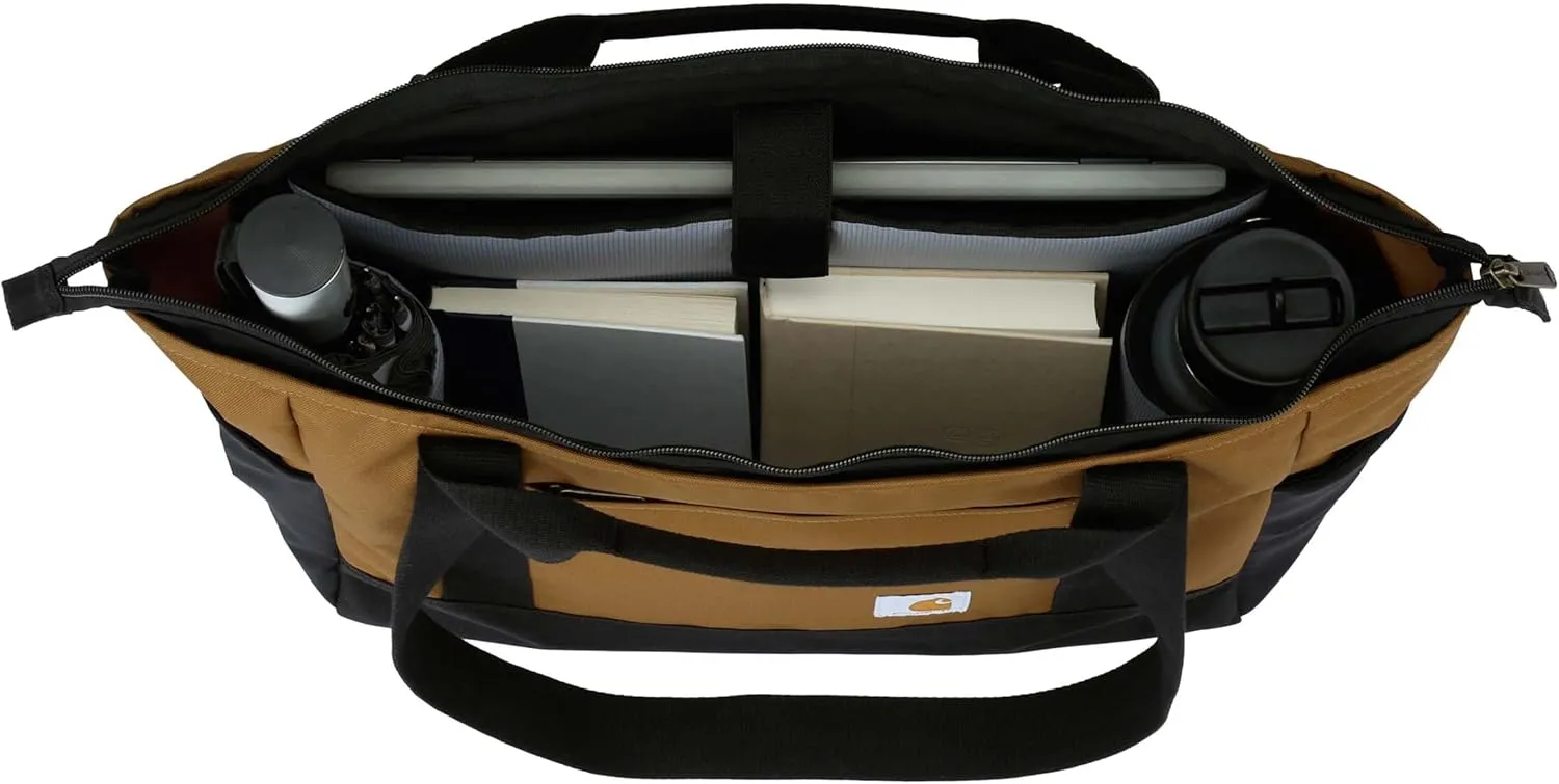 Carhartt Horizontal Zip Classic Laptop Tote Bag, Durable Water Repellent Material W/ 17" Tablet Sleeve