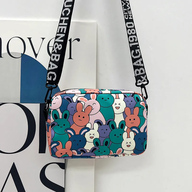 Cartoon Cute Rabbit Letter Strap Lightweight Shoulder Bags