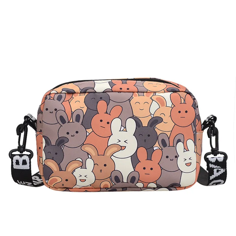 Cartoon Cute Rabbit Letter Strap Lightweight Shoulder Bags