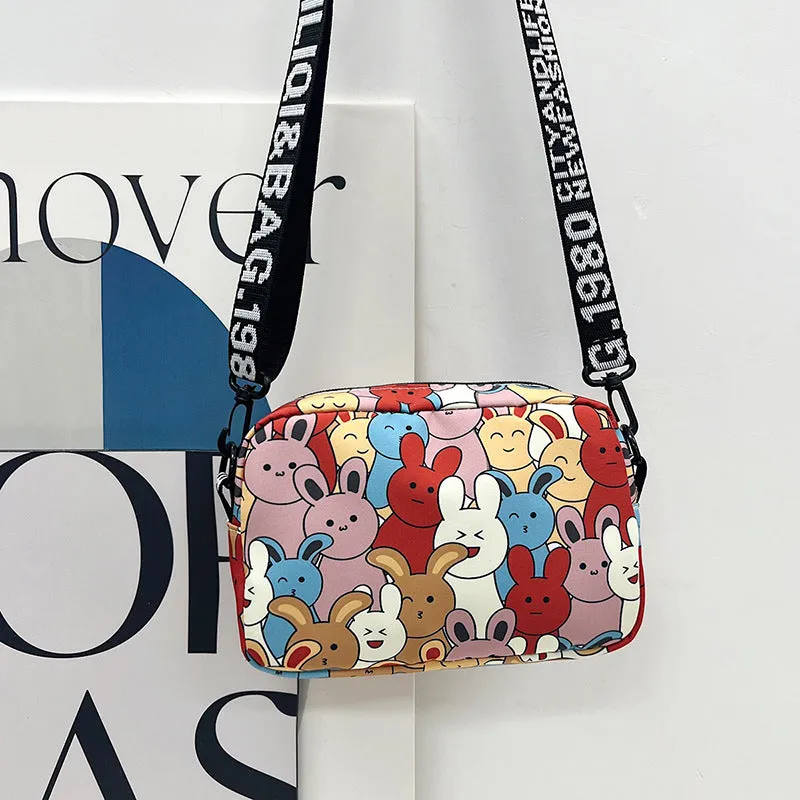 Cartoon Cute Rabbit Letter Strap Lightweight Shoulder Bags
