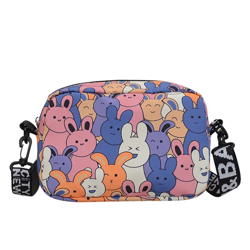Cartoon Cute Rabbit Letter Strap Lightweight Shoulder Bags