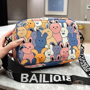 Cartoon Cute Rabbit Letter Strap Lightweight Shoulder Bags