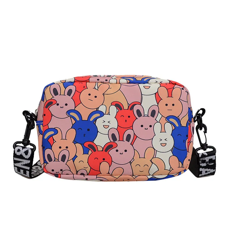 Cartoon Cute Rabbit Letter Strap Lightweight Shoulder Bags