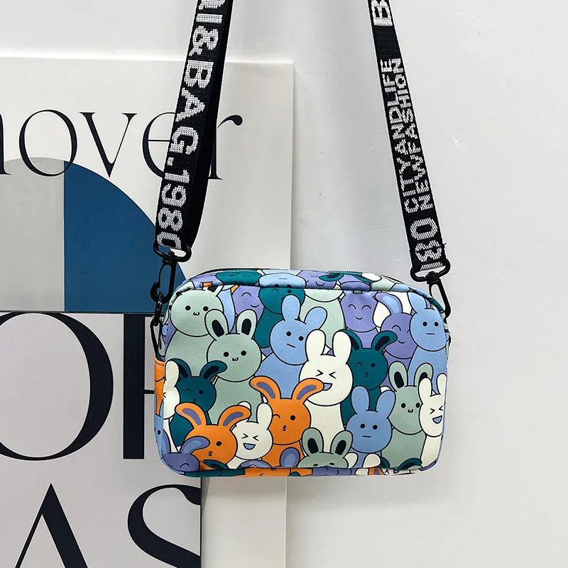 Cartoon Cute Rabbit Letter Strap Lightweight Shoulder Bags