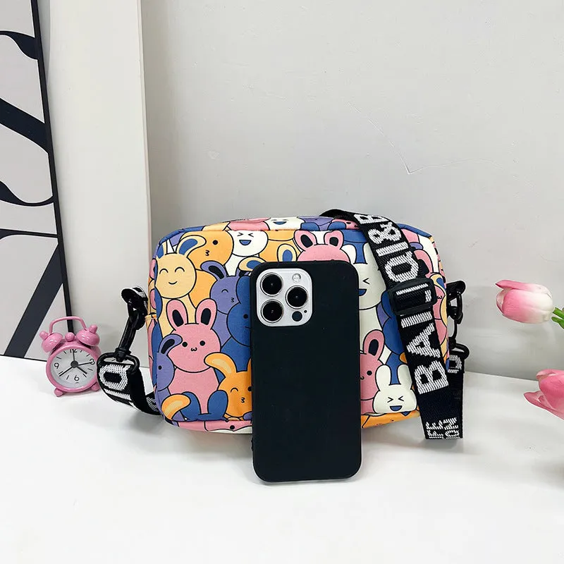 Cartoon Cute Rabbit Letter Strap Lightweight Shoulder Bags