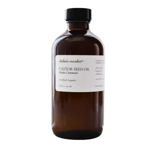 Castor Oil 8oz Certified Organic Cold Pressed Hexane Free Glass Bottle Extra Virgin Premium Quality 100% Pure For Use In Castor Oil Packs