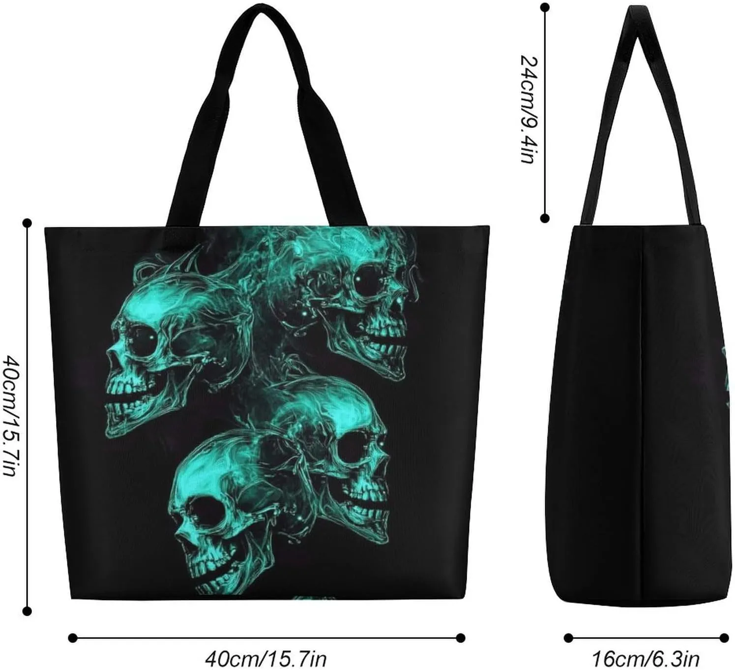 Casual Grocery Shopping Bag, Portable Beach Shoulder Bags Reusable Tote Bag for Travel Office