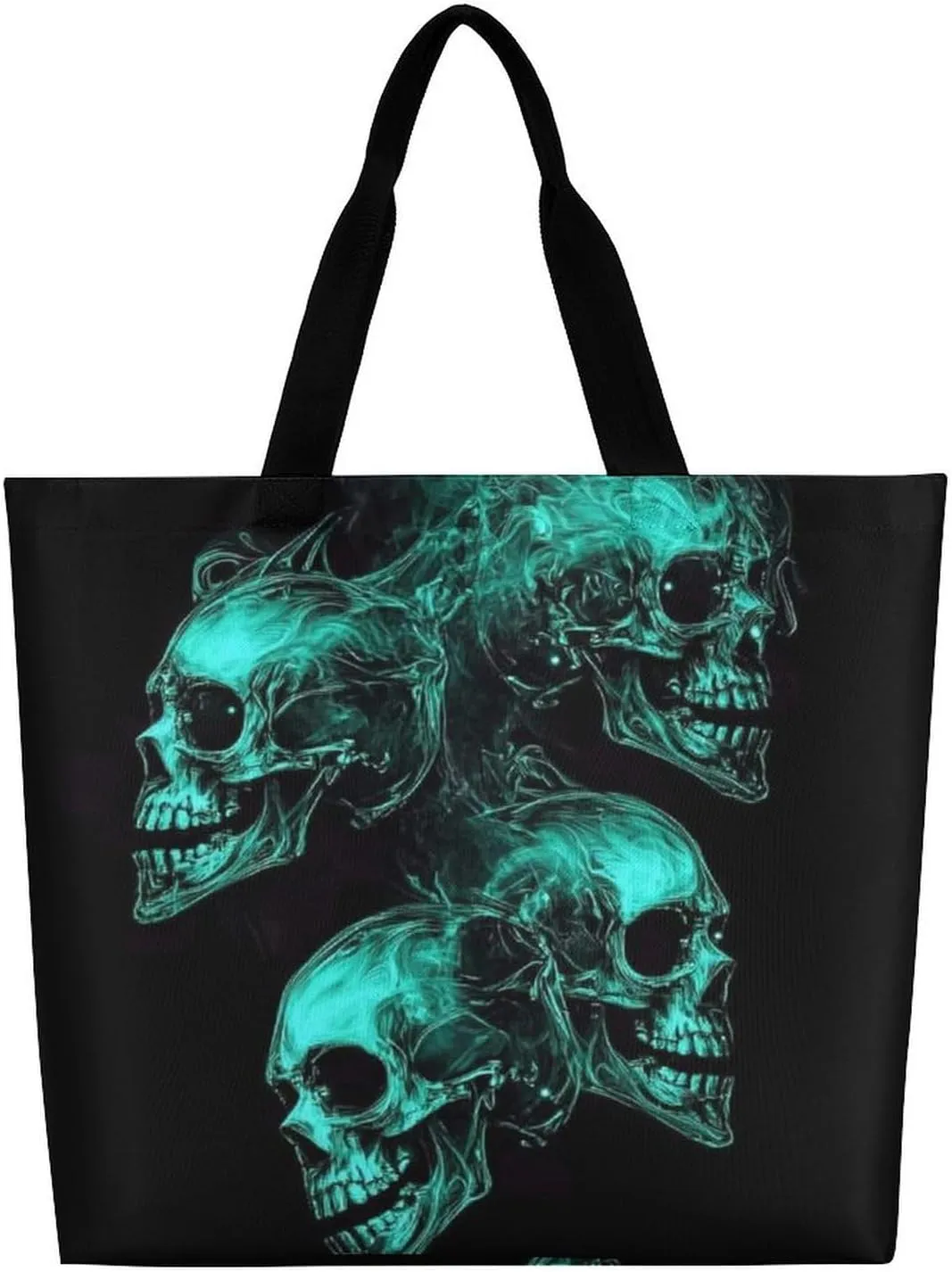 Casual Grocery Shopping Bag, Portable Beach Shoulder Bags Reusable Tote Bag for Travel Office