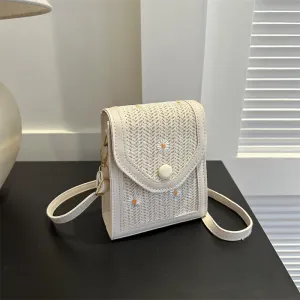 Casual Straw Mobile Female Summer Fashion Phone Bags
