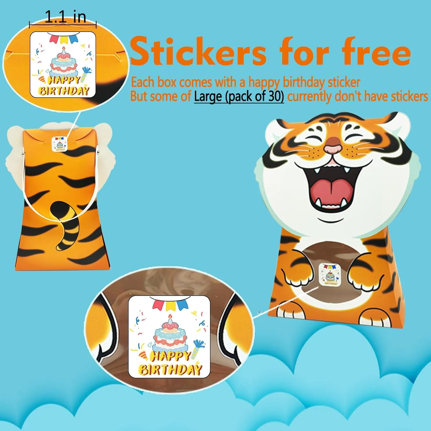 CcXxMming Kids Birthday Goodie Bags with Handles，Wildlife Theme Party Favor Bags, Animal-Shaped Paper Treat Bags with Window (30 Packs, 6 Designs) – Eco-Friendly for Jungle Safari Parties