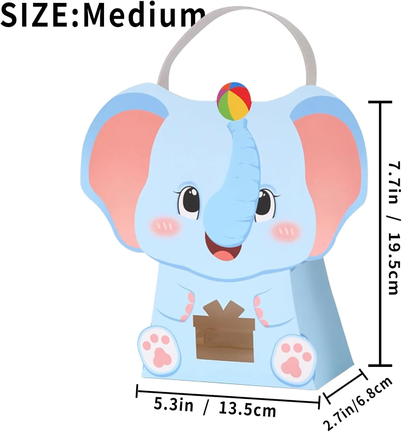 CcXxMming Kids Birthday Goodie Bags with Handles，Wildlife Theme Party Favor Bags, Animal-Shaped Paper Treat Bags with Window (30 Packs, 6 Designs) – Eco-Friendly for Jungle Safari Parties
