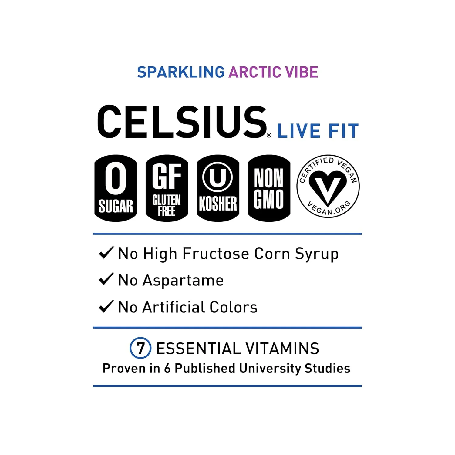 CELSIUS Arctic Vibe Sparkling Frozen Berry, Functional Energy Drink, 12 Fl Oz (Pack of 12)