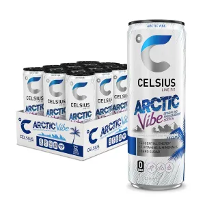 CELSIUS Arctic Vibe Sparkling Frozen Berry, Functional Energy Drink, 12 Fl Oz (Pack of 12)