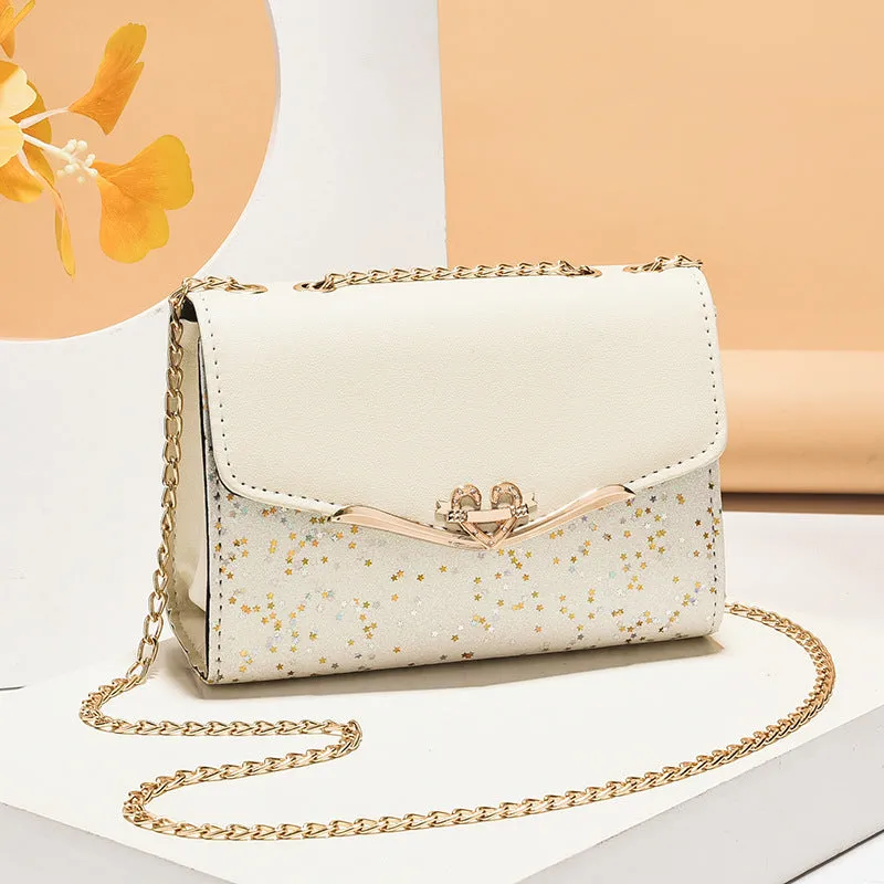 Chain Korean Style Fashionable With Sequins Shoulder Bags