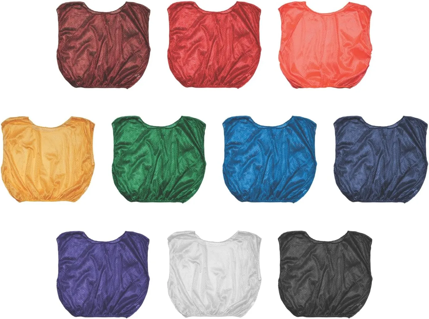 Champion Sports unisex-adult Mesh Practice Scrimmage Vest Regular and Numbered (Youth and Adult) - Pack of 12