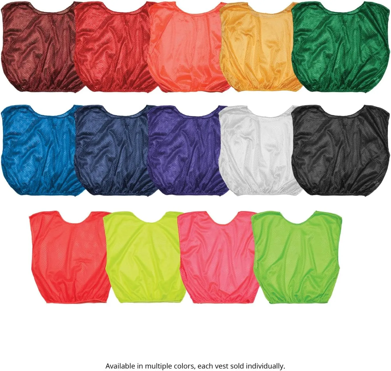 Champion Sports unisex-adult Mesh Practice Scrimmage Vest Regular and Numbered (Youth and Adult) - Pack of 12