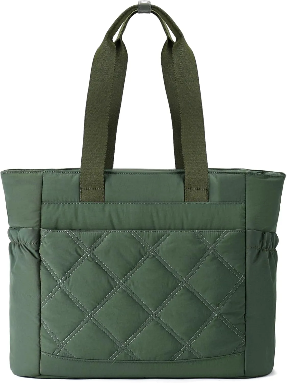 Chase Chic Tote Bag for Women, Large Quilted Puffer Work Bag Puffy Shoulder Handbags Purse with Laptop Compartment