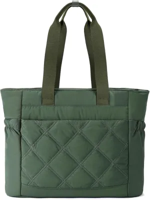Chase Chic Tote Bag for Women, Large Quilted Puffer Work Bag Puffy Shoulder Handbags Purse with Laptop Compartment