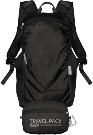 ChicoBag Travel Pack rePETe   Refine | Eco-friendly Lightweight and Packable Travel Backpack (Obsidian)