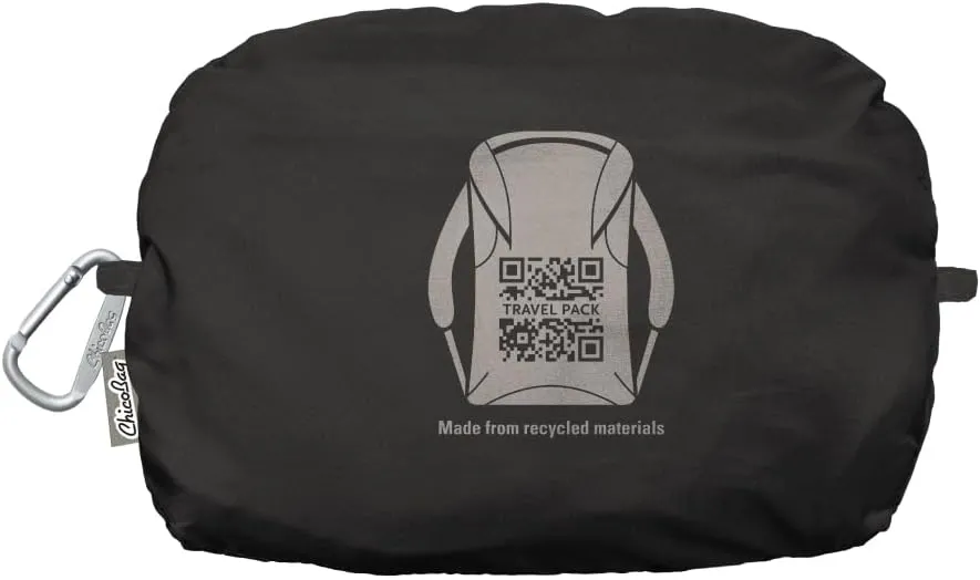 ChicoBag Travel Pack rePETe   Refine | Eco-friendly Lightweight and Packable Travel Backpack (Obsidian)