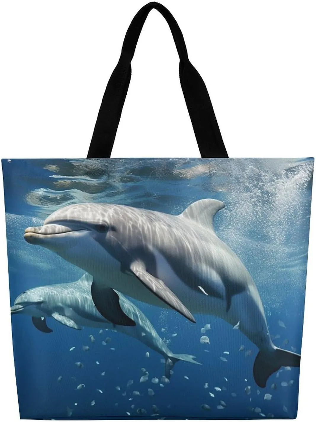 Chinese Style Mandarin Ducks Tote Bag for Women Reusable Grocery Shoulder Bags Shopping Bag for Travel, Groceries