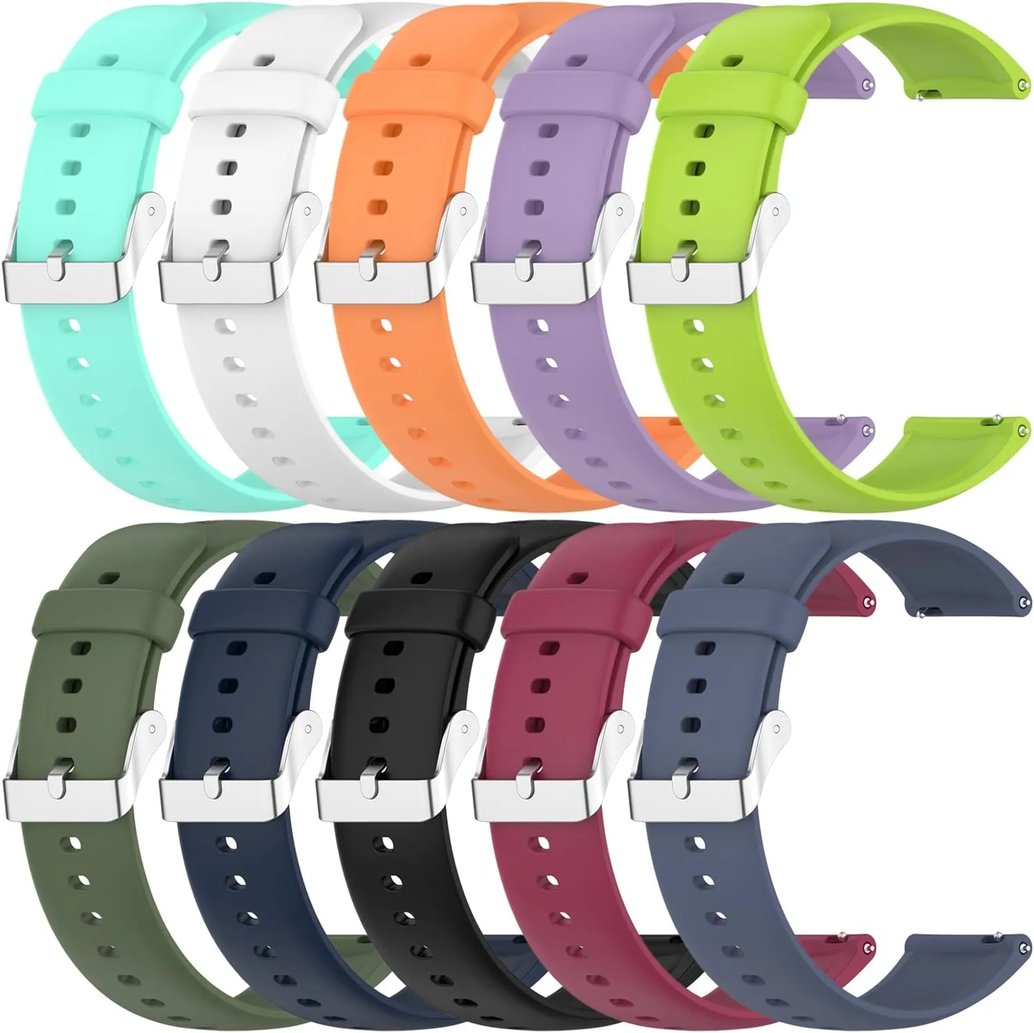 Chofit 10 Pack Bands Compatible with MAXTOP Watch,22mm Adjustable Waterproof Soft Silicone Strap Wristbands for MAXTOP Smartwatch