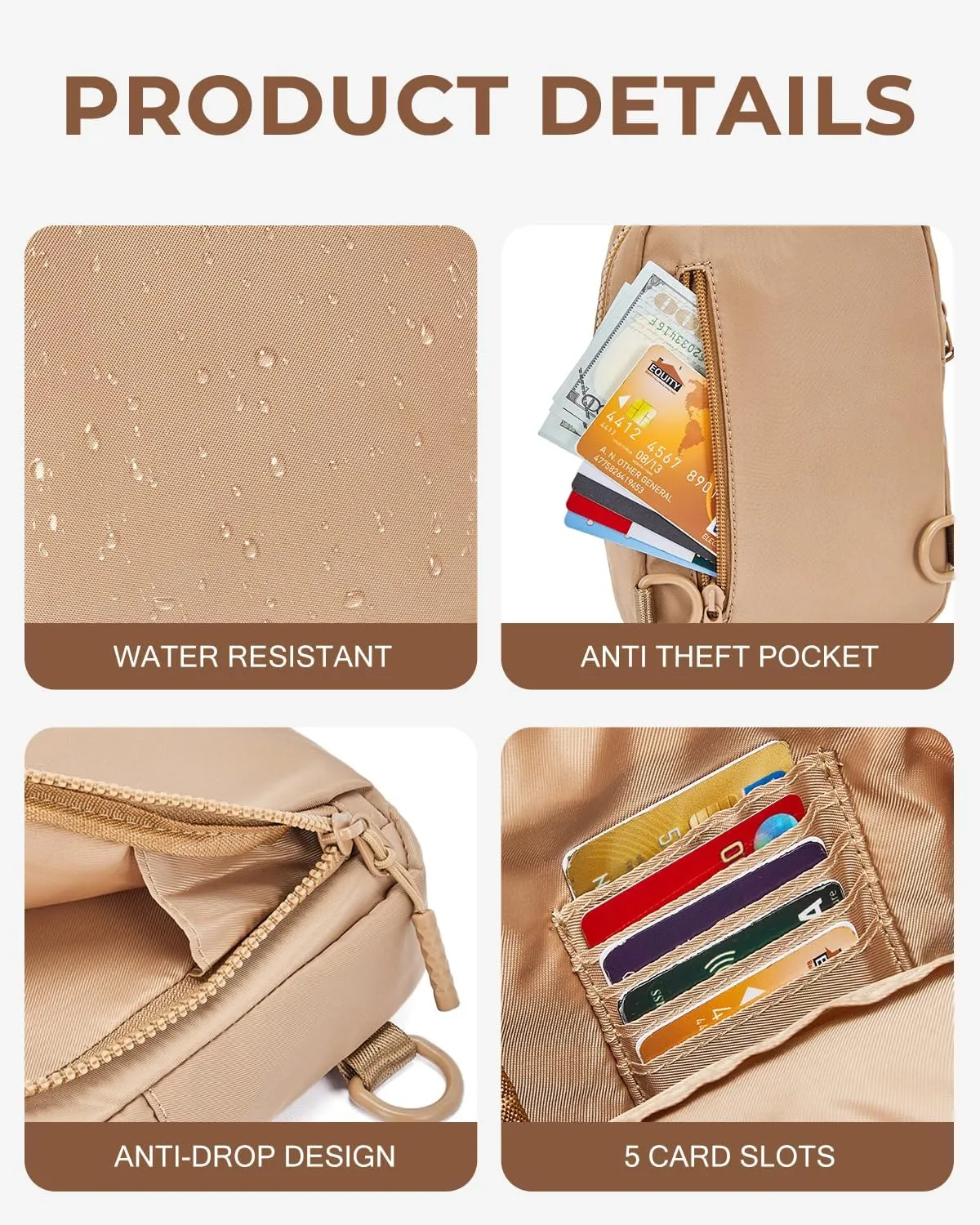 CHOLISS Small Crossbody Bags for Women and Men, Sling Bag for Women and Men Trendy, Fanny Packs Chest Bag with Extended Strap