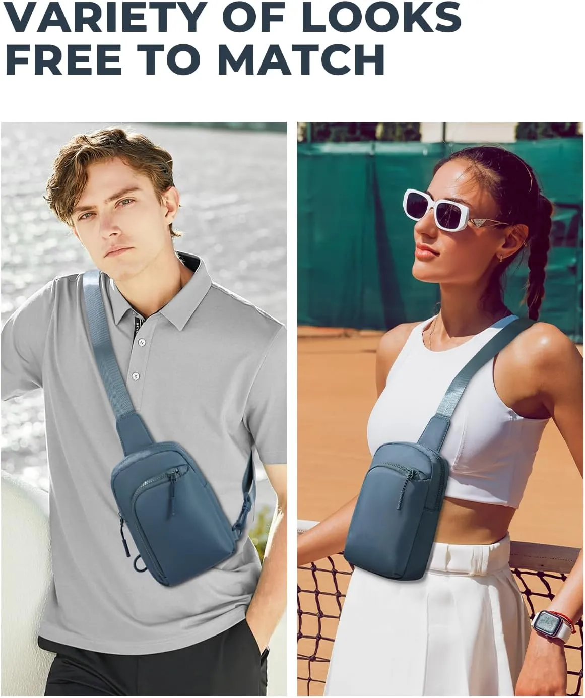 CHOLISS Small Crossbody Bags for Women and Men, Sling Bag for Women and Men Trendy, Fanny Packs Chest Bag with Extended Strap