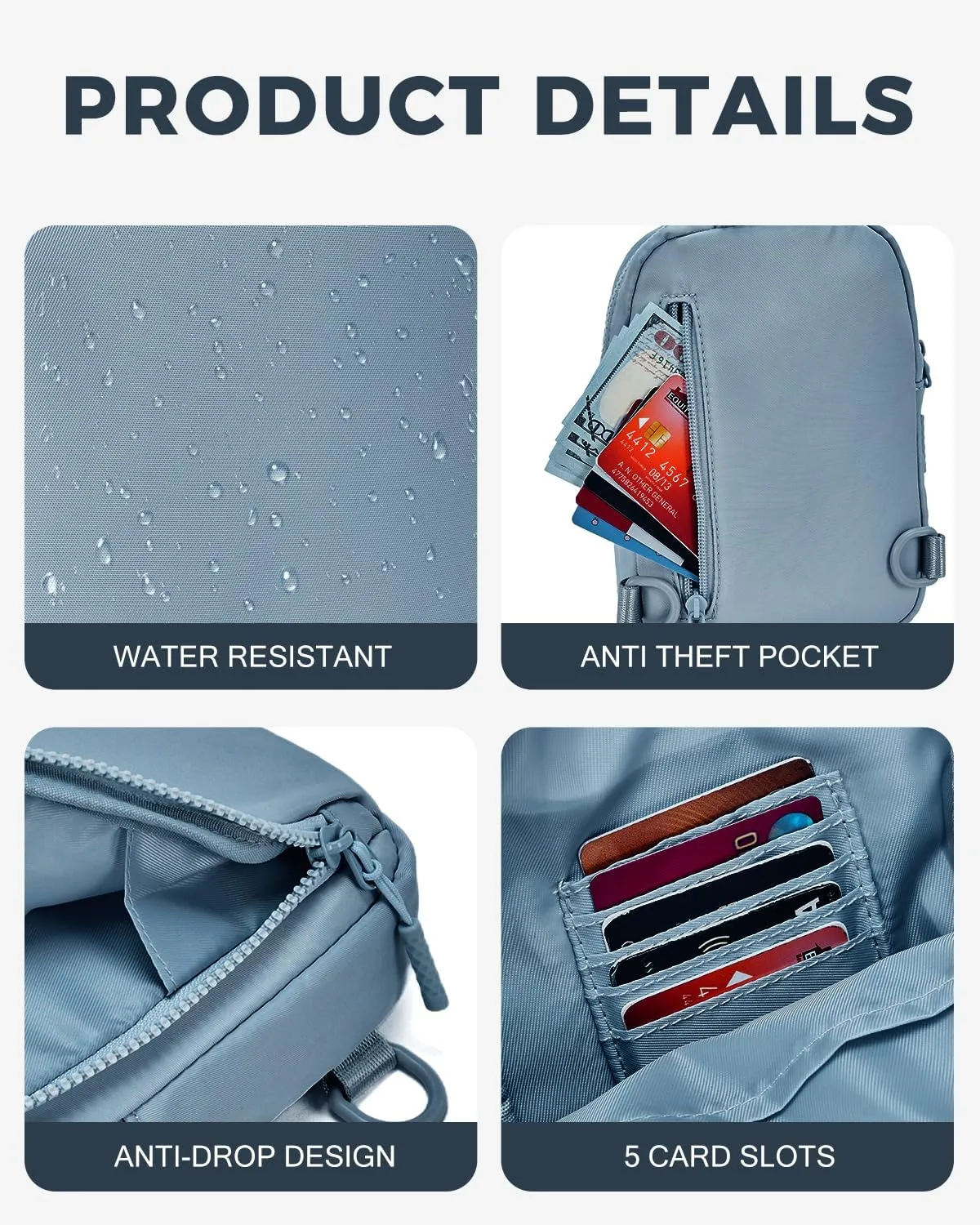 CHOLISS Small Crossbody Bags for Women and Men, Sling Bag for Women and Men Trendy, Fanny Packs Chest Bag with Extended Strap