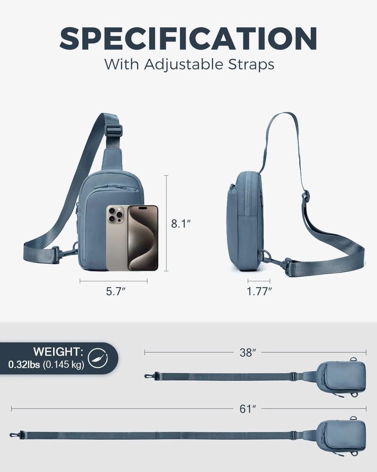 CHOLISS Small Crossbody Bags for Women and Men, Sling Bag for Women and Men Trendy, Fanny Packs Chest Bag with Extended Strap