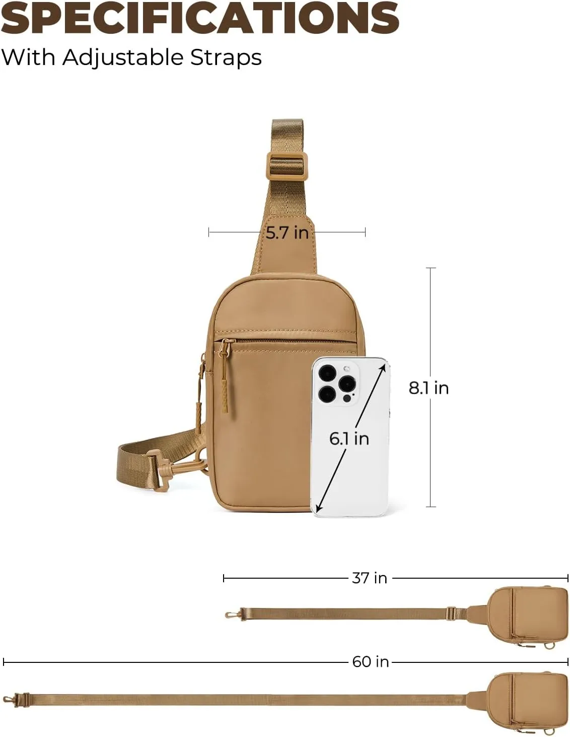 CHOLISS Small Sling Bag for Women and Men, Crossbody Bags Trendy Fanny Packs Chest Bag with Extended Strap