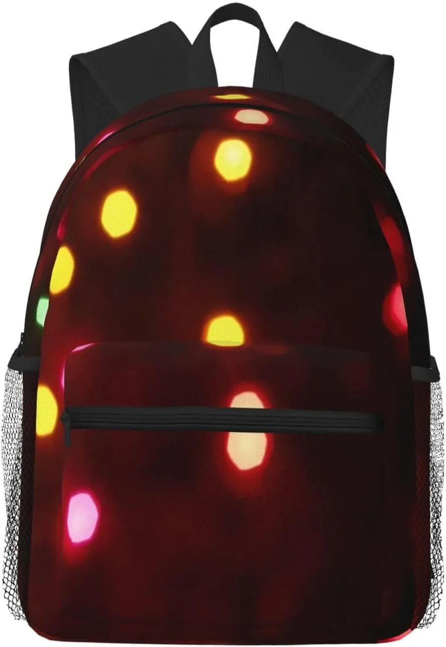 Christmas Lights Glowing Lightweight Packable Backpack Travel Casual Hiking Daypack Foldable Backpack For Men Women