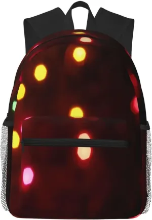 Christmas Lights Glowing Lightweight Packable Backpack Travel Casual Hiking Daypack Foldable Backpack For Men Women