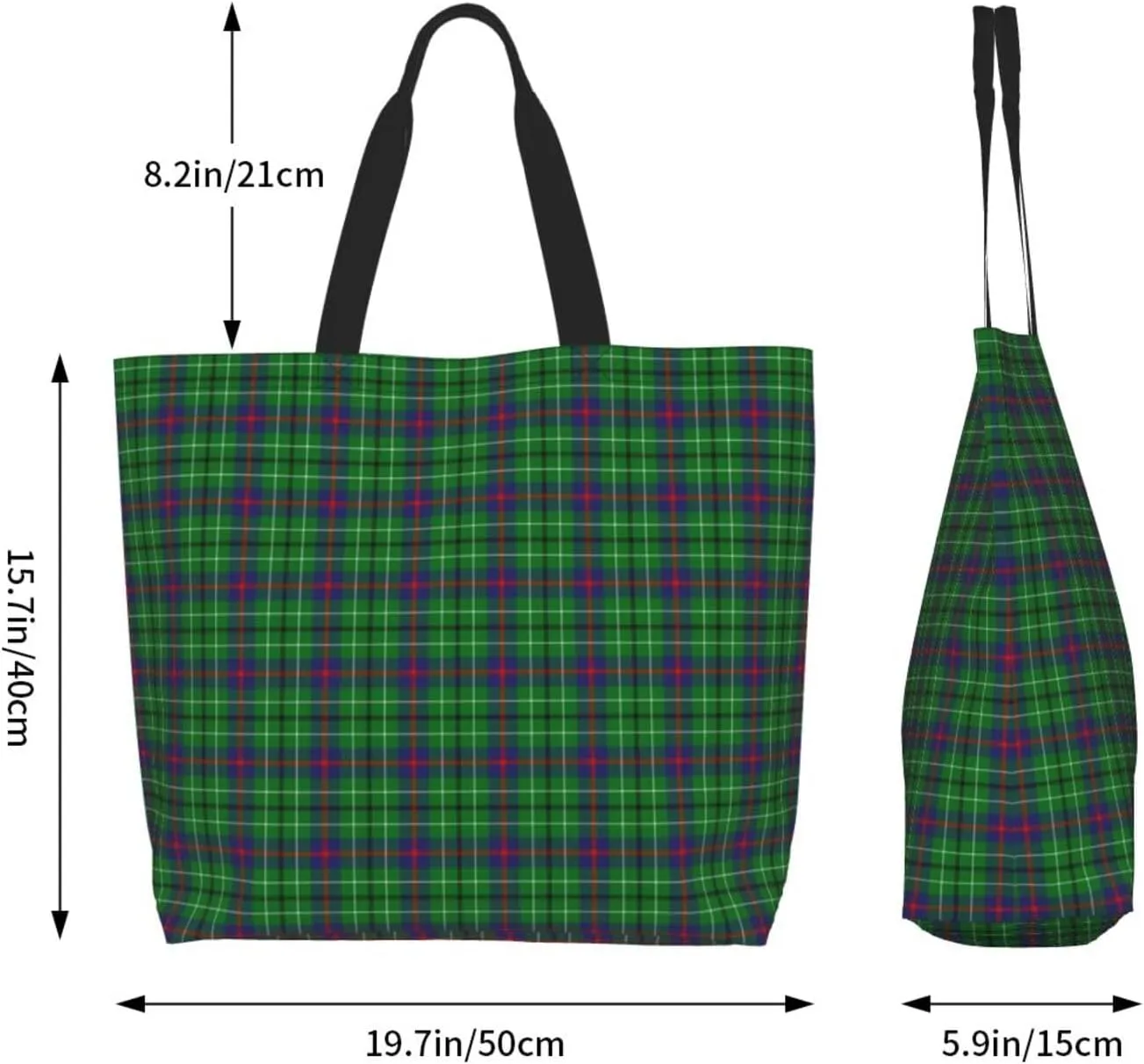 Clan Mackay Tartan Plaid Scottish Tote Bag For Women Weekender Travel Bag Reusable Grocery Bags Large Totes Handbags