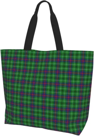 Clan Mackay Tartan Plaid Scottish Tote Bag For Women Weekender Travel Bag Reusable Grocery Bags Large Totes Handbags