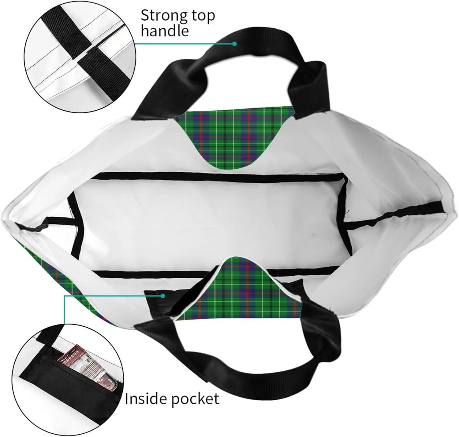 Clan Mackay Tartan Plaid Scottish Tote Bag For Women Weekender Travel Bag Reusable Grocery Bags Large Totes Handbags