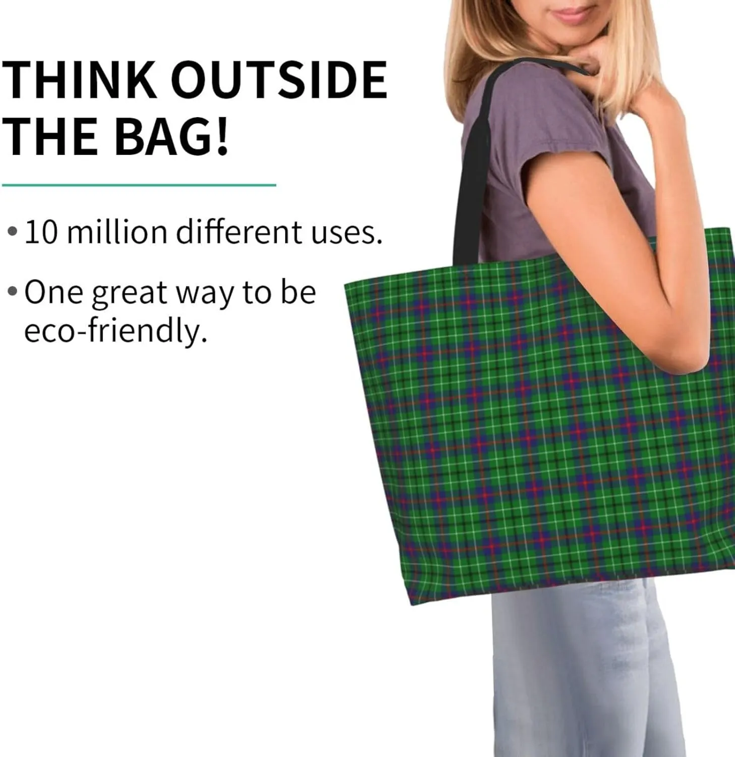 Clan Mackay Tartan Plaid Scottish Tote Bag For Women Weekender Travel Bag Reusable Grocery Bags Large Totes Handbags