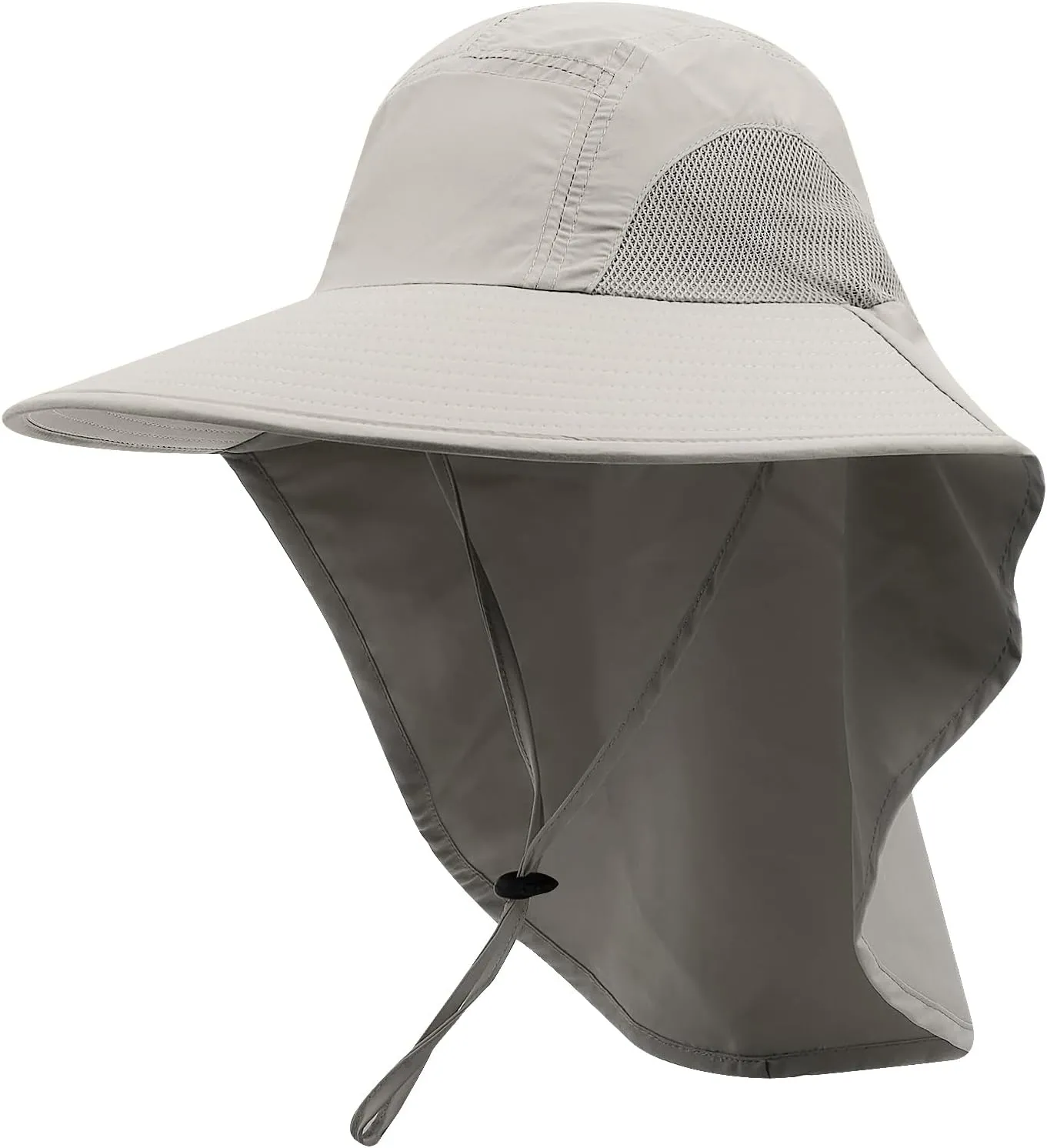 CLAPE Sun Protection Hats for Men Women Wide Brim Fishing Hats with Neck Flap Quick Dry Breathable Safari Hiking Cap