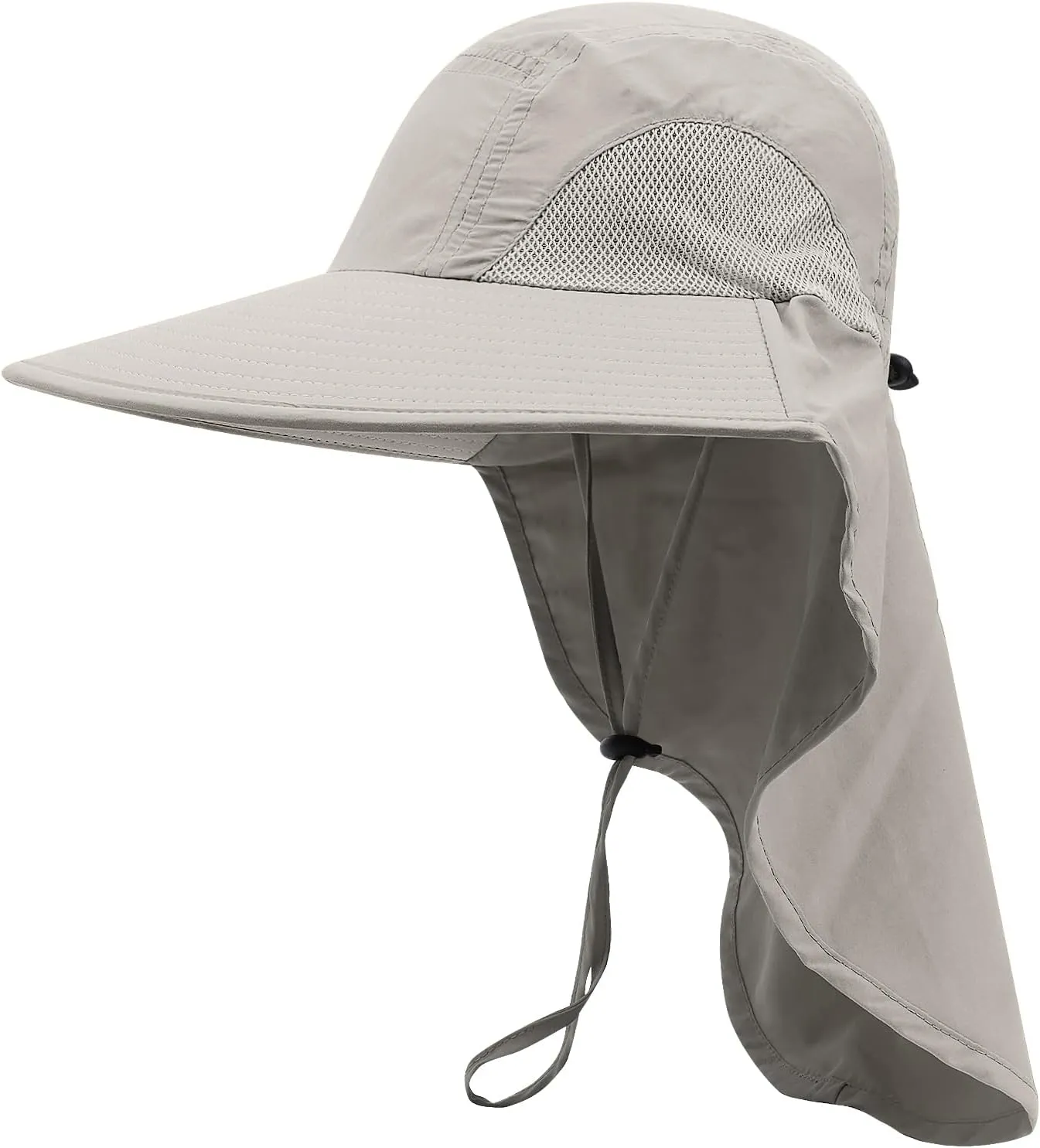 CLAPE Sun Protection Hats for Men Women Wide Brim Fishing Hats with Neck Flap Quick Dry Breathable Safari Hiking Cap