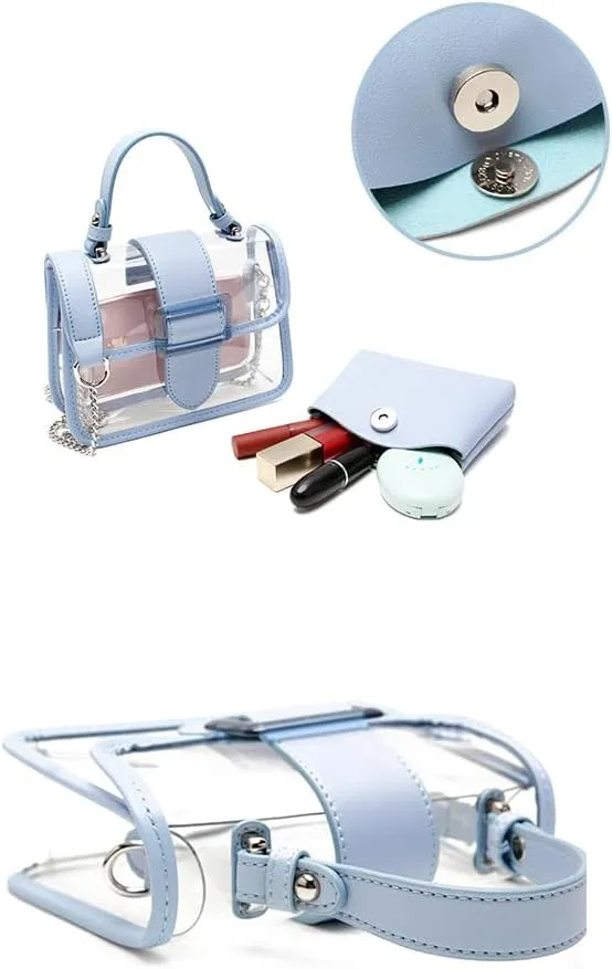 Clear Shoulder Bag Purse 2 In 1 Transparent Crossbody Bag Y2K Handbag Fairy Grunge Aesthetic Shoulder Crossbody Bag